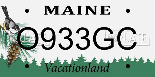 O933GC Maine License Plate