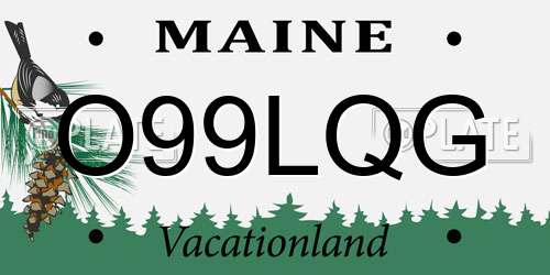 O99LQG Maine License Plate