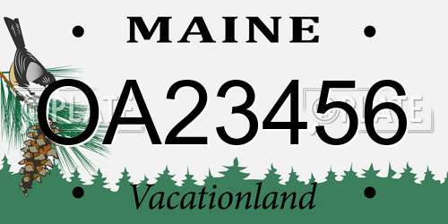 OA23456 Maine License Plate
