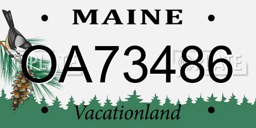 OA73486 Maine License Plate