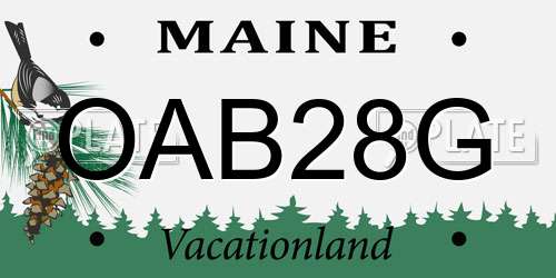 OAB28G Maine License Plate