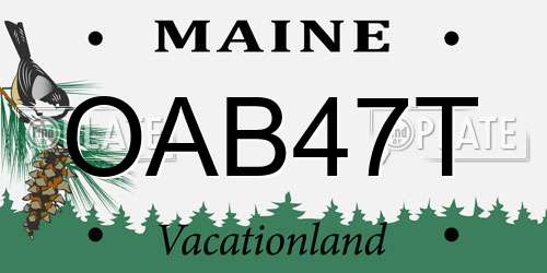 OAB47T Maine License Plate