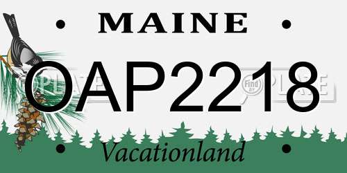 OAP2218 Maine License Plate