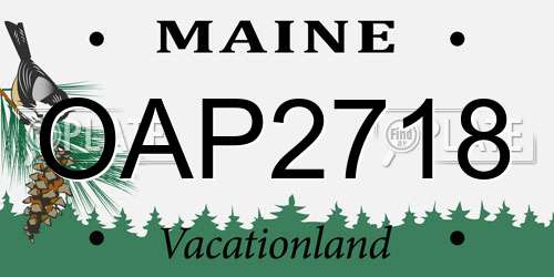 OAP2718 Maine License Plate