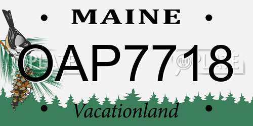 OAP7718 Maine License Plate