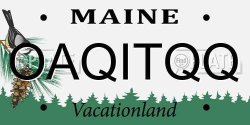 OAQITQQ Maine License Plate