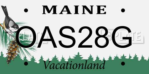 OAS28G Maine License Plate