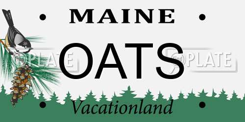 OATS Maine License Plate
