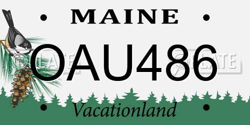 OAU486 Maine License Plate