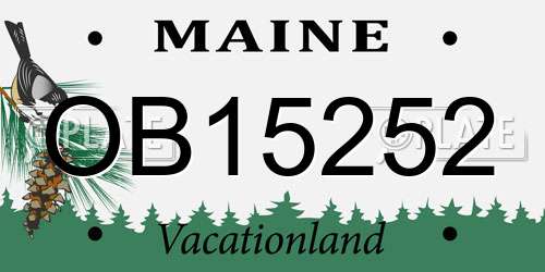 OB15252 Maine License Plate