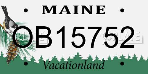 OB15752 Maine License Plate