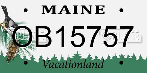OB15757 Maine License Plate