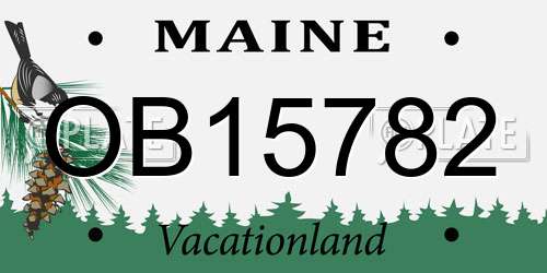 OB15782 Maine License Plate