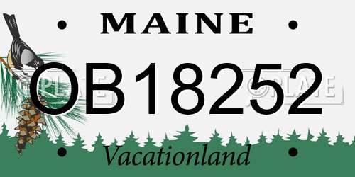 OB18252 Maine License Plate