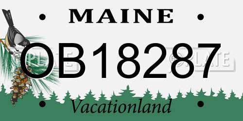 OB18287 Maine License Plate