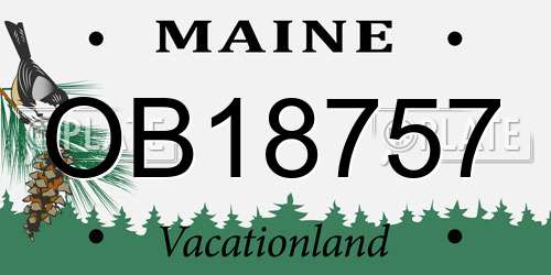 OB18757 Maine License Plate