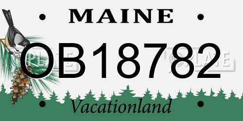 OB18782 Maine License Plate