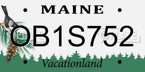 OB1S752 Maine License Plate