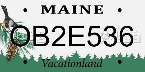 OB2E536 Maine License Plate