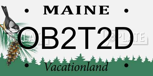 OB2T2D Maine License Plate