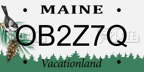 OB2Z7Q Maine License Plate