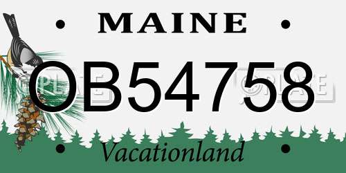 OB54758 Maine License Plate
