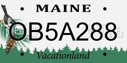 OB5A288 Maine License Plate