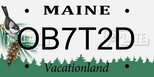 OB7T2D Maine License Plate