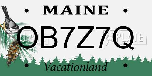 OB7Z7Q Maine License Plate