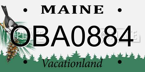 OBA0884 Maine License Plate
