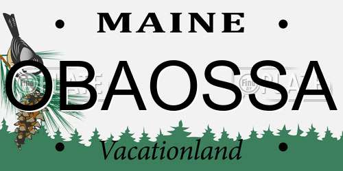 OBAOSSA Maine License Plate