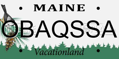 OBAQSSA Maine License Plate