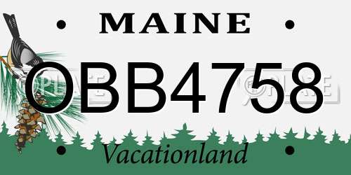 OBB4758 Maine License Plate