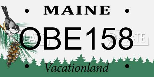 OBE158 Maine License Plate