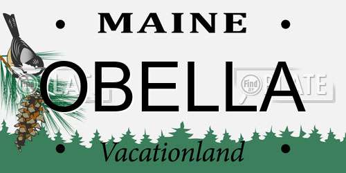 OBELLA Maine License Plate