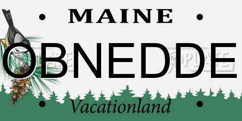 OBNEDDE Maine License Plate