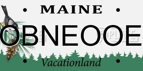 OBNEOOE Maine License Plate