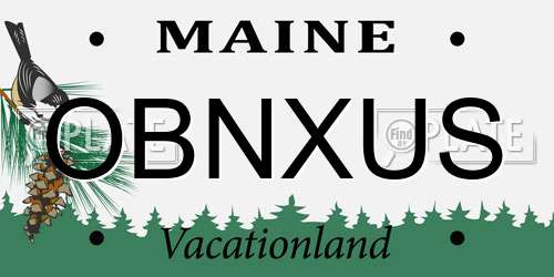 OBNXUS Maine License Plate