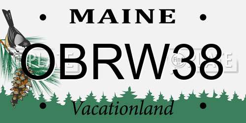 OBRW38 Maine License Plate