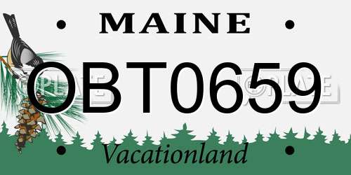 OBT0659 Maine License Plate