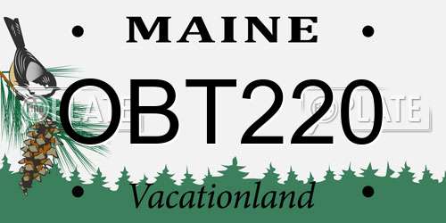 OBT220 Maine License Plate
