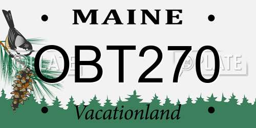 OBT270 Maine License Plate