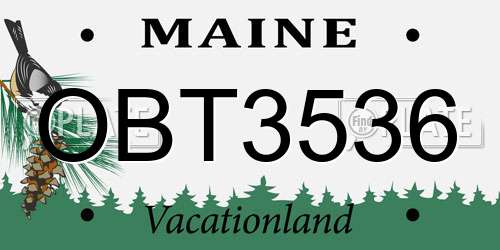 OBT3536 Maine License Plate