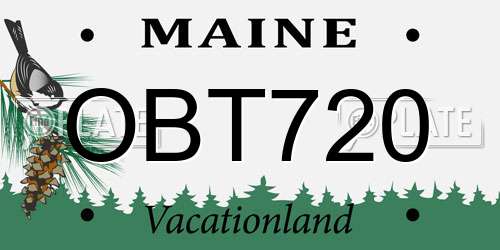 OBT720 Maine License Plate