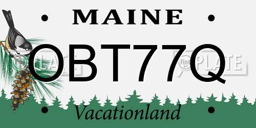 OBT77Q Maine License Plate