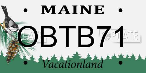 OBTB71 Maine License Plate