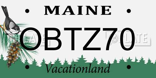 OBTZ70 Maine License Plate