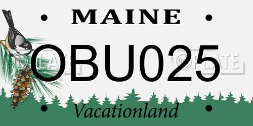 OBU025 Maine License Plate