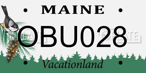 OBU028 Maine License Plate