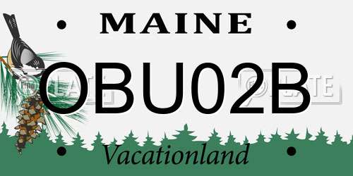 OBU02B Maine License Plate